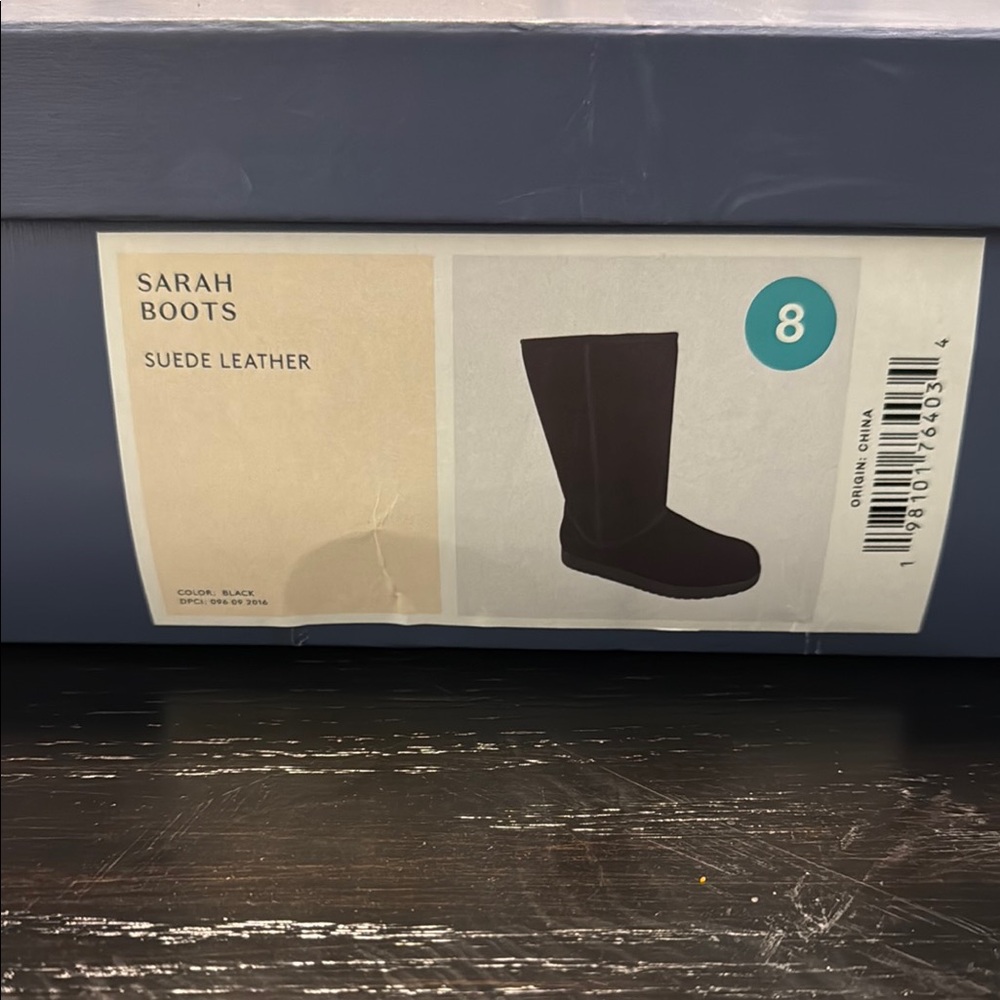 Sarah Suede Leather Boots - Black